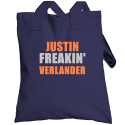 Justin Verlander Freakin Detroit Michigan Baseball Sports Totebag