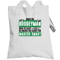 Marcus Smart Boogeyman Checks Closet For Boston Basketball Totebag