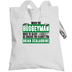 Brian Scalabrine Boogeyman Checks Closet For Boston Basketball Totebag