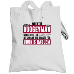 Udonis Haslem Boogeyman Checks Closet For Miami Basketball Totebag