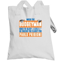 Pablo Prigioni Boogeyman Checks Closet For New York Basketball Totebag
