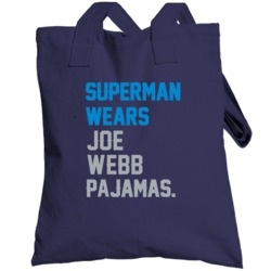 Superman Wears Joe Webb Pajamas Carolina Football Player Totebag