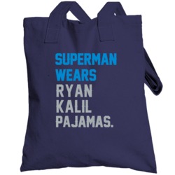 Superman Wears Ryan Kalil Pajamas Carolina Football Player Totebag