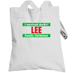 Survived Lee Family Christmas Trending Last Name Holiday Gift Totebag