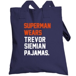 Superman Wears Trevor Siemian Pajamas Denver Football Player Totebag
