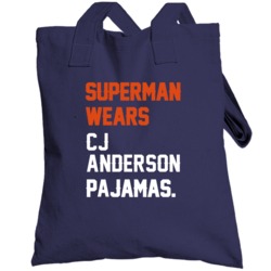 Superman Wears Cj Anderson Pajamas Denver Football Player Totebag