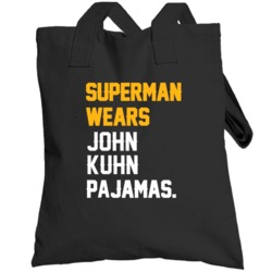 Superman Wears John Kuhn Pajamas Green Bay Football Player Totebag