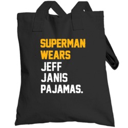 Superman Wears Jeff Janis Pajamas Green Bay Football Player Totebag