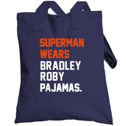 Superman Wears Bradley Roby Pajamas Denver Football Player Totebag