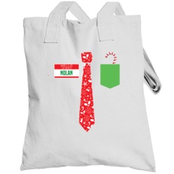 Nolan Personalized First Name Christmas Tie Funny Holiday Gift Totebag