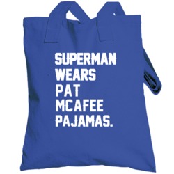 Superman Wears Pat Mcafee Pajamas Indianapolis Football Player Totebag