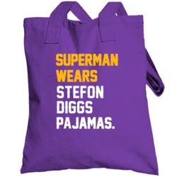 Superman Wears Stefon Diggs Pajamas Minnesota Football Player Totebag