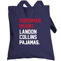 Superman Wears Landon Collins Pajamas New York Football Player Totebag