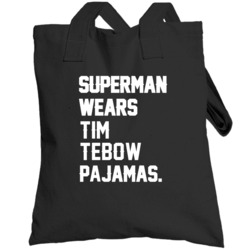 Superman Wears Tim Tebow Pajamas Philadelphia Football Player Totebag