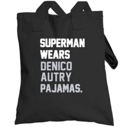 Superman Wears Denico Autry Pajamas Oakland Football Player Totebag