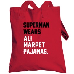 Superman Wears Ali Marpet Pajamas Tampa Bay Football Player Totebag