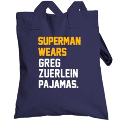 Superman Wears Greg Zuerlein Pajamas St Louis Football Player Totebag