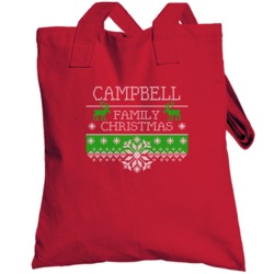 Campbell Family Christmas Cute Ugly Holiday Sweater Gift Totebag