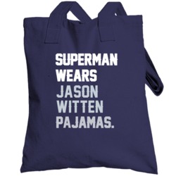 Superman Wears Jason Witten Pajamas Dallas Football Player Totebag