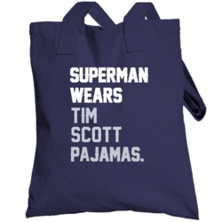 Superman Wears Tim Scott Pajamas Dallas Football Player Totebag