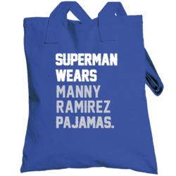 Superman Wears Manny Ramirez Pajamas Detroit Football Player Totebag