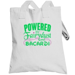 Powered By Fairydust And Bacardi Funny Fairy Drinking Party Totebag