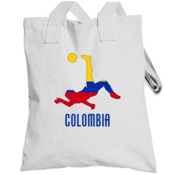 Colombia Bicycle Kick World Cup Soccer Football  White Totebag