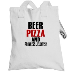 Beer Pizza And  Princess Jellyfish Tv Show Totebag