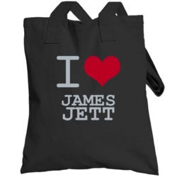 James Jett I Love Heart Basketball Hockey Baseball Football Totebag