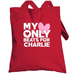 My Heart Only Beats For Charlie Love First Name Valentines Gift Toteba