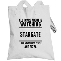 Pizza Watching Stargate Sci Fi Cult Tv Show Totebag