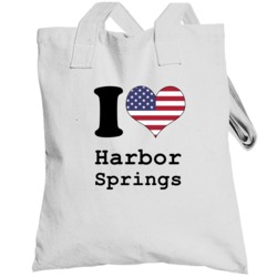 Harbor Springs Michigan I Love Heart Usa Totebag