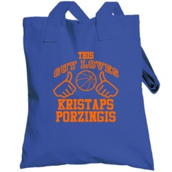 Kristaps Porzingis This Guy Loves Heart New York Basketball Totebag