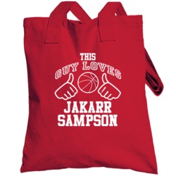 Jakarr Sampson This Guy Loves Heart Philadelphia Basketball Totebag
