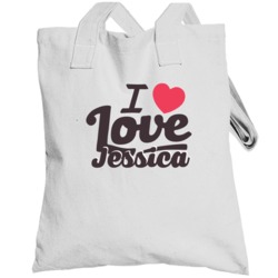 Jessica I Love Boyfriend Girlfriend First Name Cool Valentines Totebag