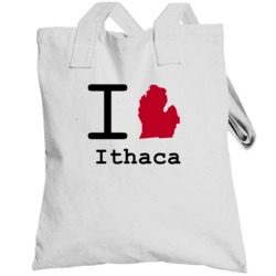 Ithaca Michigan I Love Heart State Totebag
