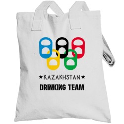 Kazakhstan Drinking Team Olympic Ring Beer Tab Games Totebag
