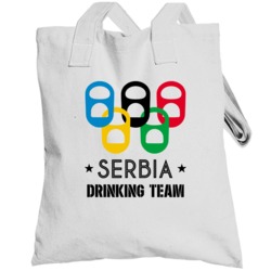 Serbia Drinking Team Olympic Ring Beer Tab Games Totebag