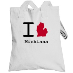 Michiana Michigan I Love Heart State Totebag