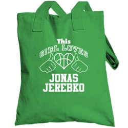 Jonas Jerebko This Girl Loves Heart Boston Basketball Totebag