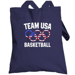 Team Usa Basketball Olympics Event Patriotic Rings Totebag