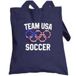 Team Usa Soccer Olympics Event Patriotic Rings Totebag
