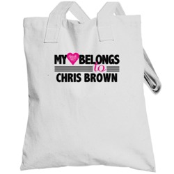 My Heart Belongs To Chris Brown Arizona Hockey Player Fan Totebag