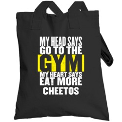 My Heart Says Eat More Cheetos Funny Food Gym Totebag