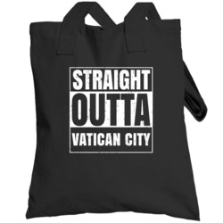 Straight Outta Vatican City Country World Compton Parody Totebag