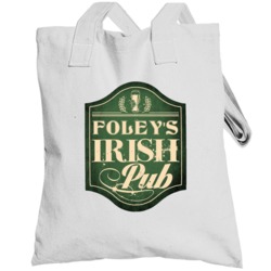 Foley Irish Pub St Patricks Day Beer Party Custom Name Totebag