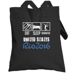 Eat Sleep Badminton United States Rio 2016 Summer Olympic Team Totebag