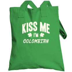 Kiss Me I'm Colombian Proud Patriotic Nationality Totebag