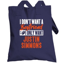 I Only Want Justin Simmons Denver Football Sports Athlete Totebag