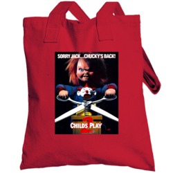 Childs Play 2 Classic Chucky Doll Horror Movie Poster Totebag